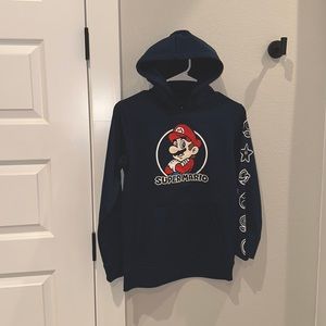 EUC Girls Boys Unisex Hoodie Sweatshirt Super Mario Kart Size L Large Youth